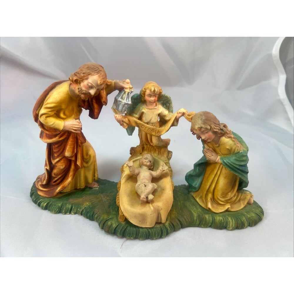 Vintage Nativity Scene Mary Joseph Jesus Angel (Fontanini Style)